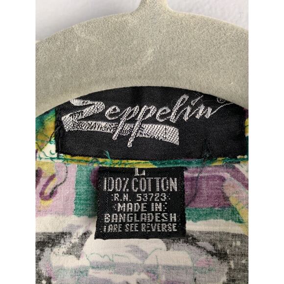 ZEPPELIN Shirt Mens Large all over print Alcoholism‎ you can beat it Drinking - Picture 3 of 6